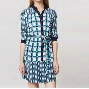 Maeve Anthropologie Geometric Button Up Dress